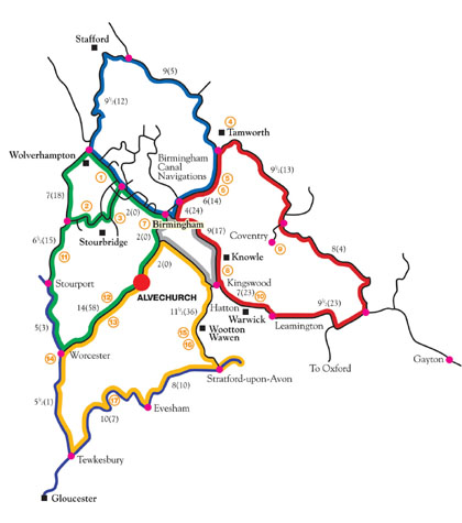 Alvechurch Marina cruising map