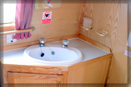 Each canal boat has a sink unit in the bathroom and a shower.