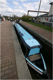 Canal Boat in the lock.