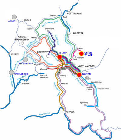 rugby & Return canal boat holiday route