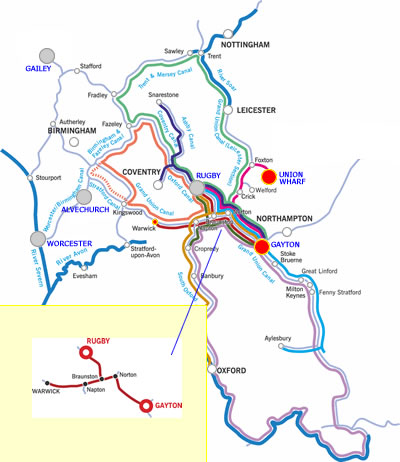 Warwick and return canal boat holiday route