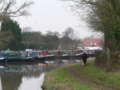 Moored boats.
