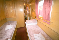 The Single Beds on the 6 Berth Canal Boat.