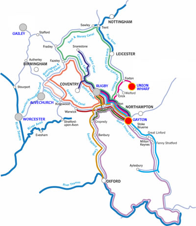 Market Harborough and return canal boat holiday route